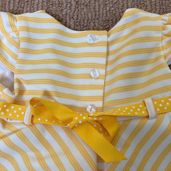 Sweet Heart Rose Dress Girls 12m 12 Month New Yellow Stripes Daisy - Picture 5 of 9